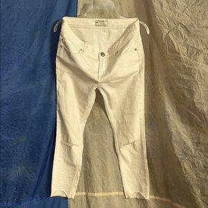 Free People Cream Denim Pants